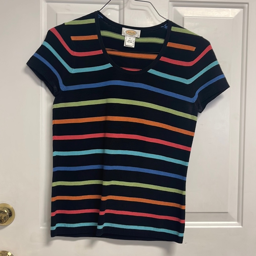 Striped shortsleeved sweater